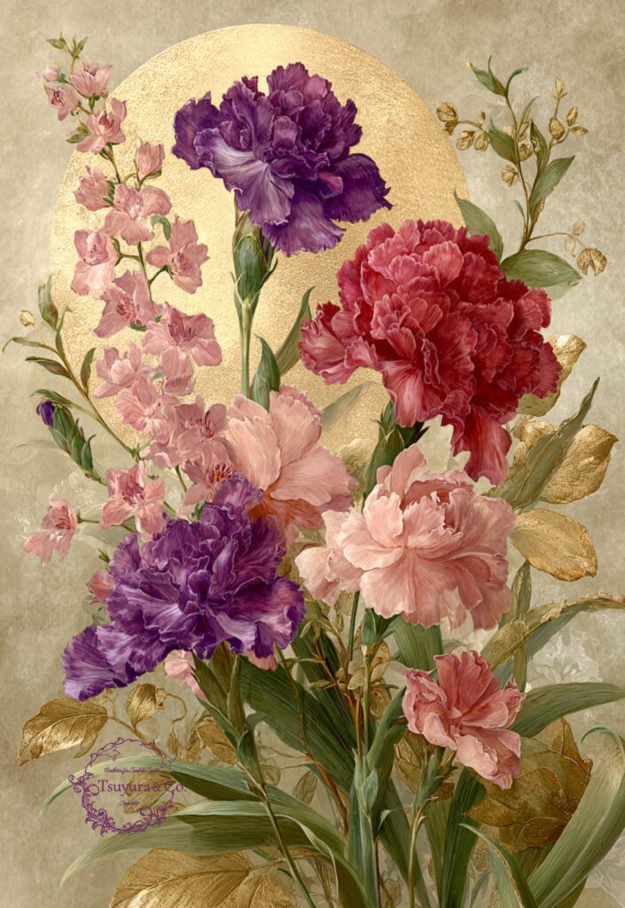 golden moon flowers luminance art mystical night elegant glow