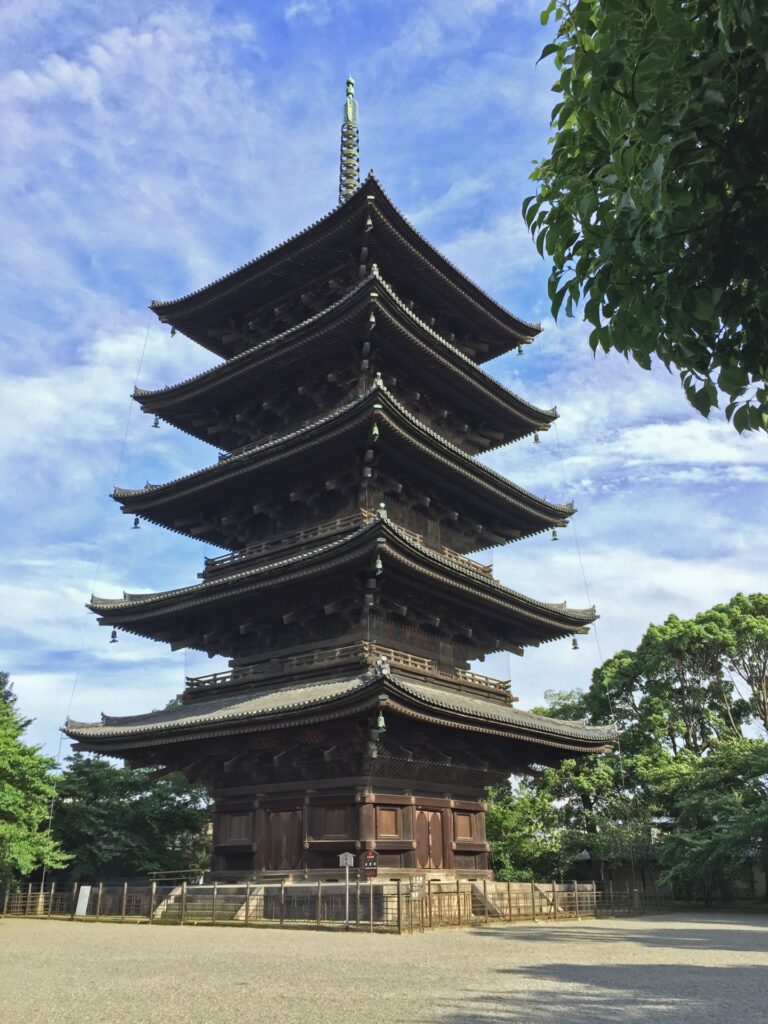 Five-storied pagoda of Toji Temple in Kyoto, traditional Buddhist architecture