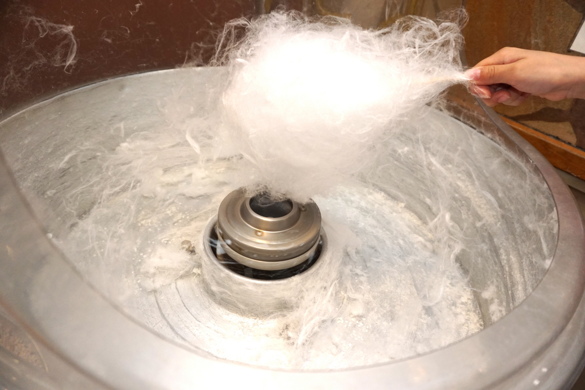 Fresh cotton candy at a Japanese summer festival