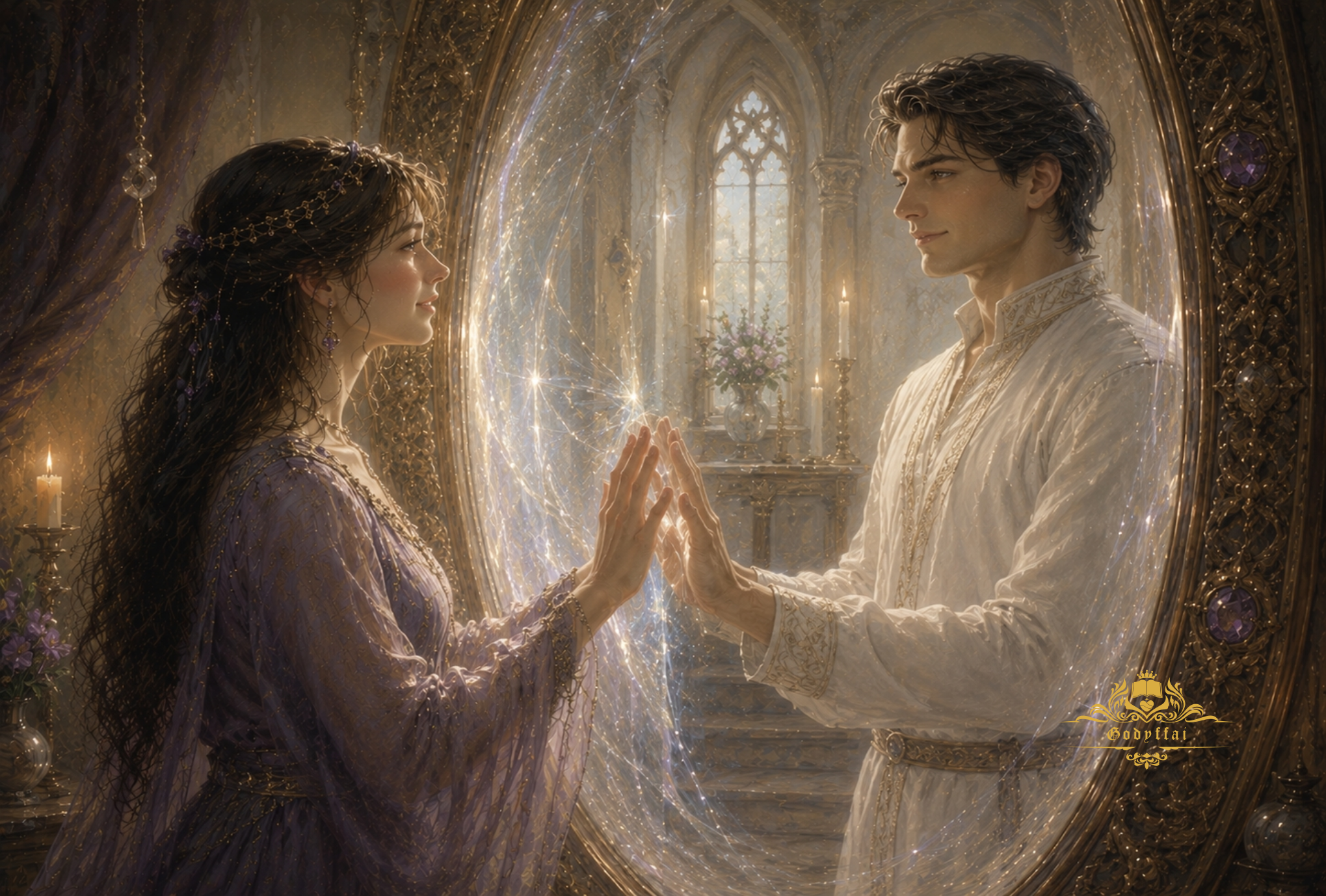 Forve and Fara reunited through a magical mirror